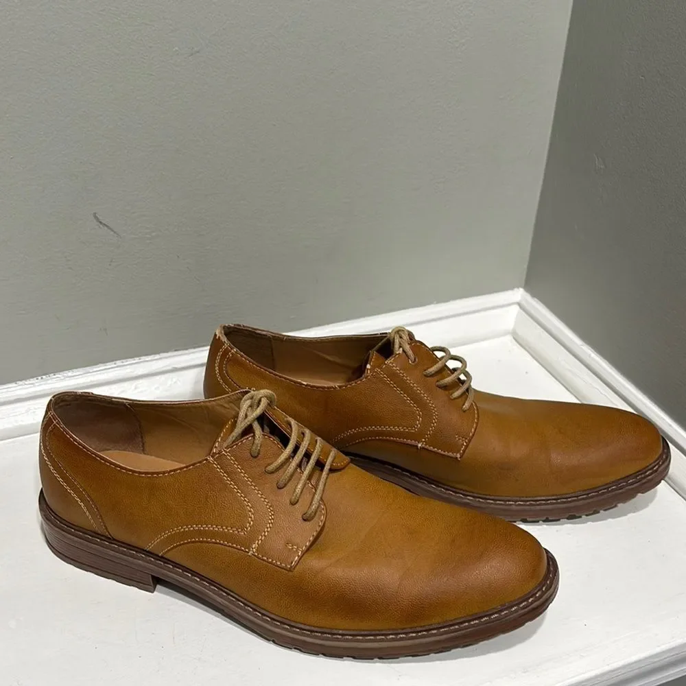 Men's Perry Ellis Tan Leather “Sterling” Business Casual Loafer-size 12